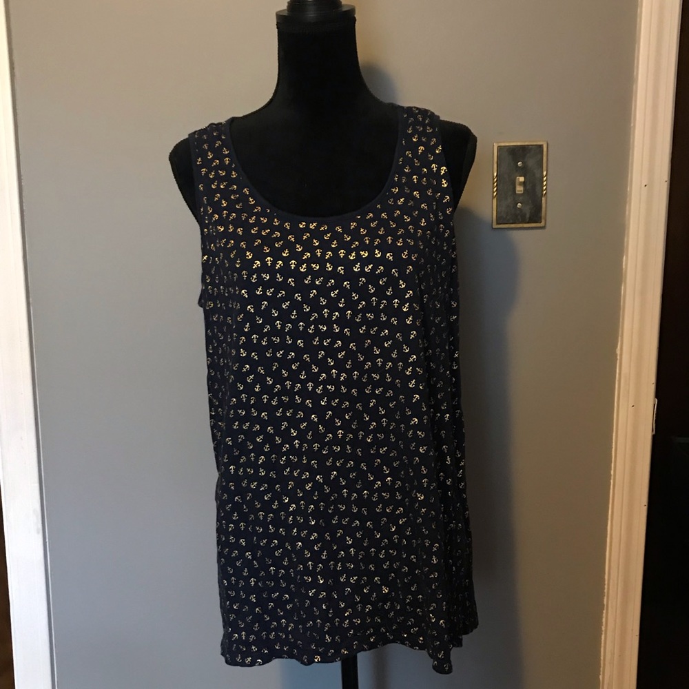 Jones & Co Navy and Gold Tank Top